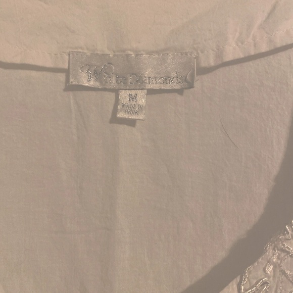 Elegant White Embroidered Women's Coverup - Picture 3 of 6